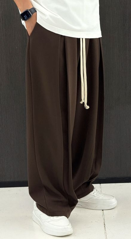 Pantalone elegante BALLOON FIT brown moka