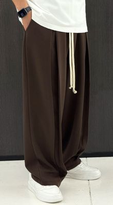 Pantalone elegante BALLOON FIT brown moka