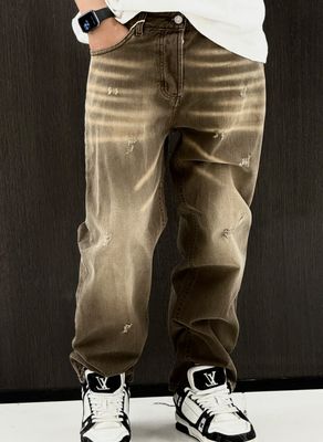 Pantaloni Jeans premium baggy beige fit estremo! Pantaloni Jeans premium baggy beige fit estremo!