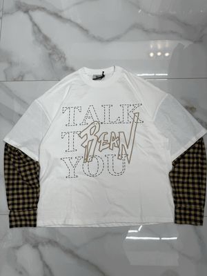 T shirt Longsleeve double 100% Cotone Premium oversize bianca T shirt Longsleeve double 100% Cotone Premium oversize bianca