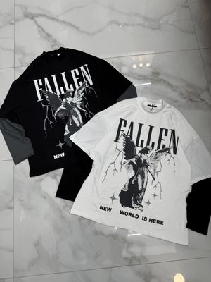 T shirt Longsleeve double 100% Cotone Premium oversize 2 Colori