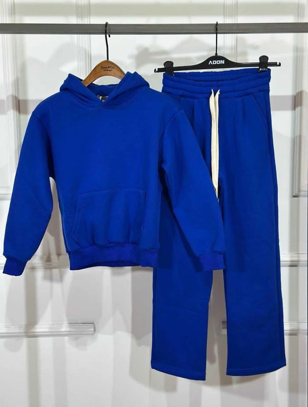 Tuta completa oversize fondo largo felpata BAMBINO blu Royal Tuta completa oversize fondo largo felpata BAMBINO blu Royal