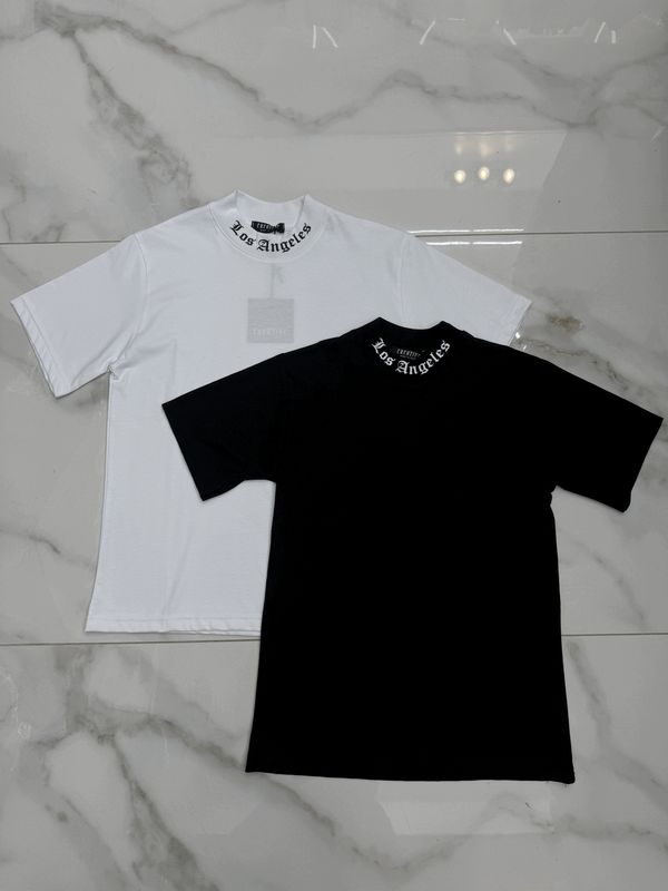 T-shirt oversize collo alto BAMBINO 'Los Angeles' nera e bianca