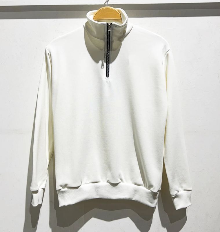 Felpa mezza zip collo alto BAMBINO bianca