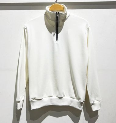 Felpa mezza zip collo alto BAMBINO bianca