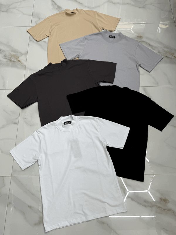 T-shirt tinta unita collo alto BAMBINO 5 colori