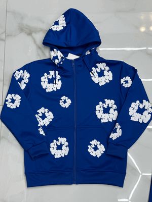 Tuta completa oversize fondo largo fiori BAMBINO blu Royal