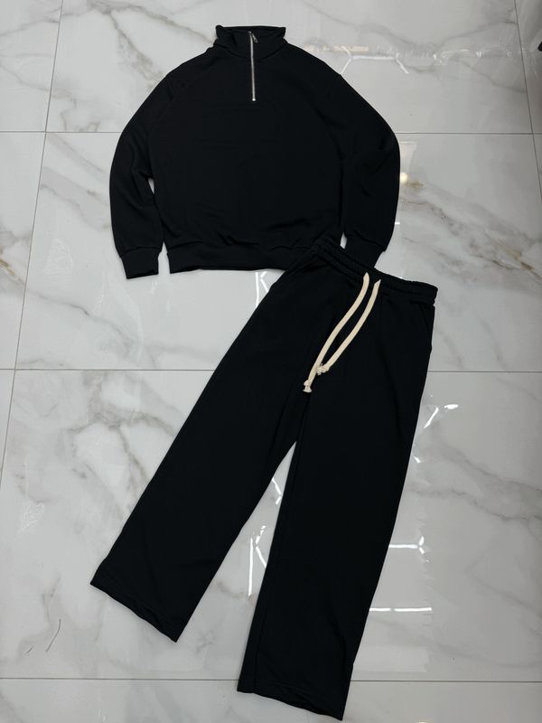 tuta completa mezza zip fondo largo BAMBINO nera