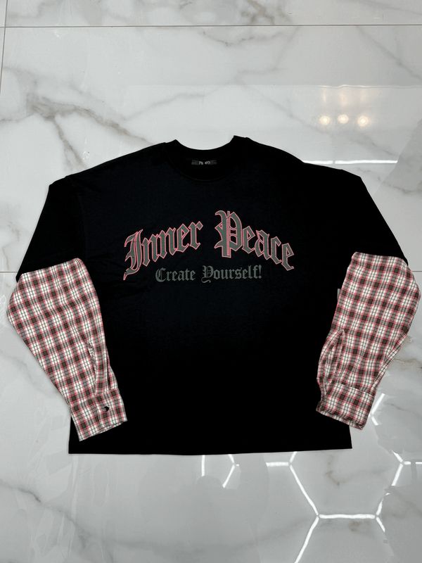 T shirt Longsleeve double 100% Cotone Premium oversize