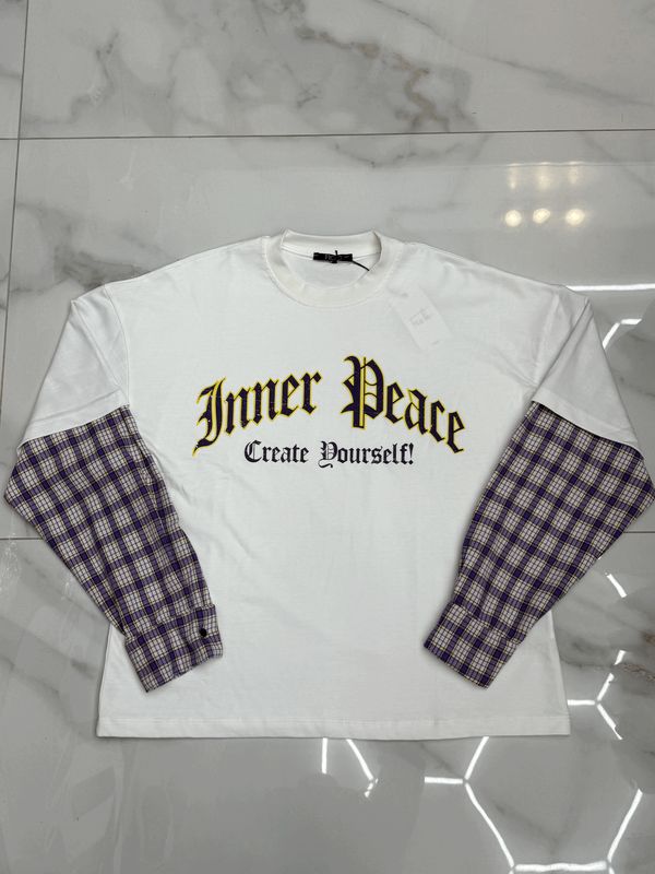 T shirt Longsleeve double 100% Cotone Premium oversize