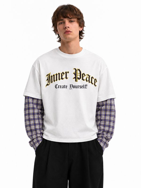 T shirt Longsleeve double 100% Cotone Premium oversize
