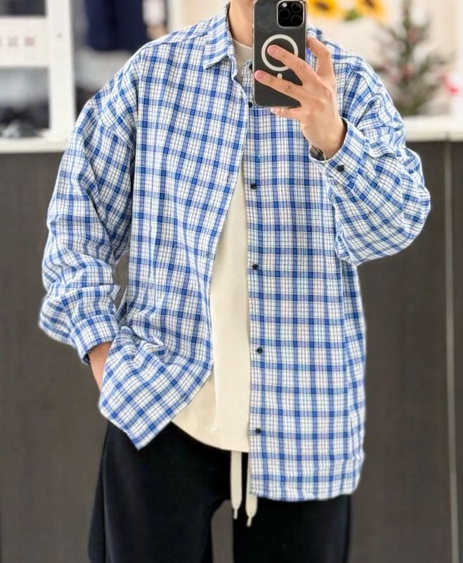 Camicia sartoriale Premium Oversize blu