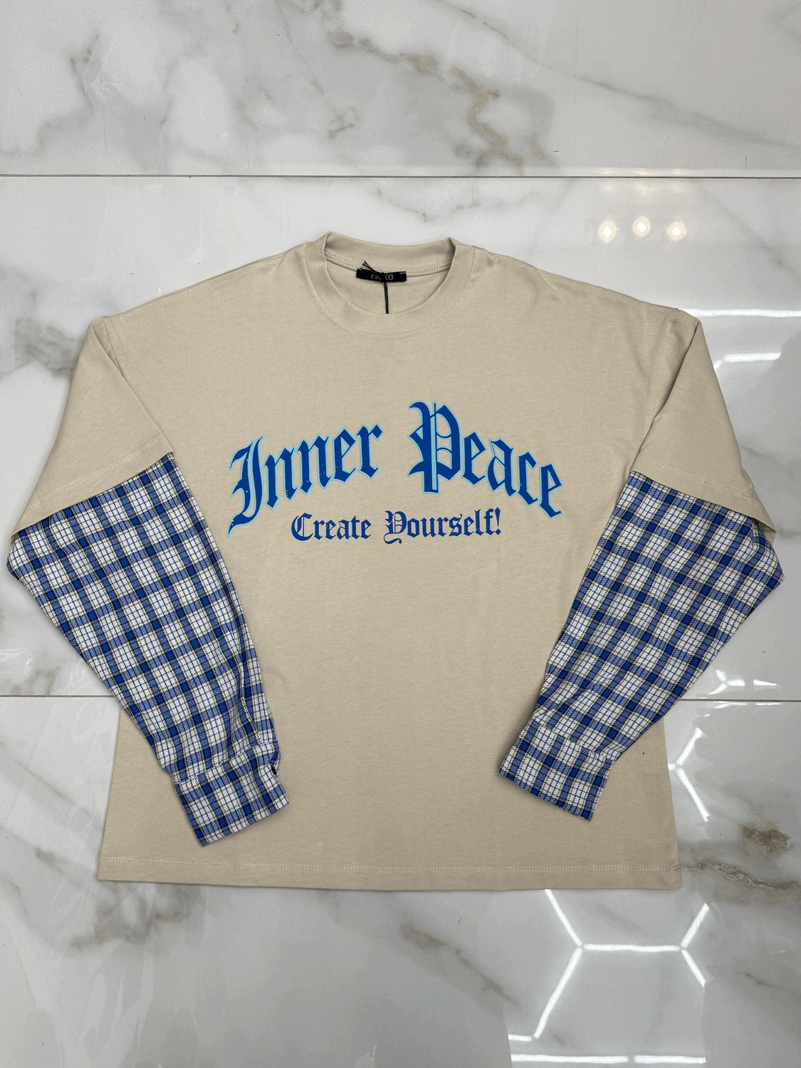 T shirt Longsleeve double 100% Cotone Premium oversize