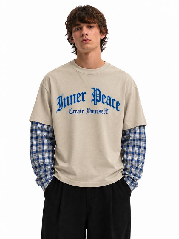 T shirt Longsleeve double 100% Cotone Premium oversize
