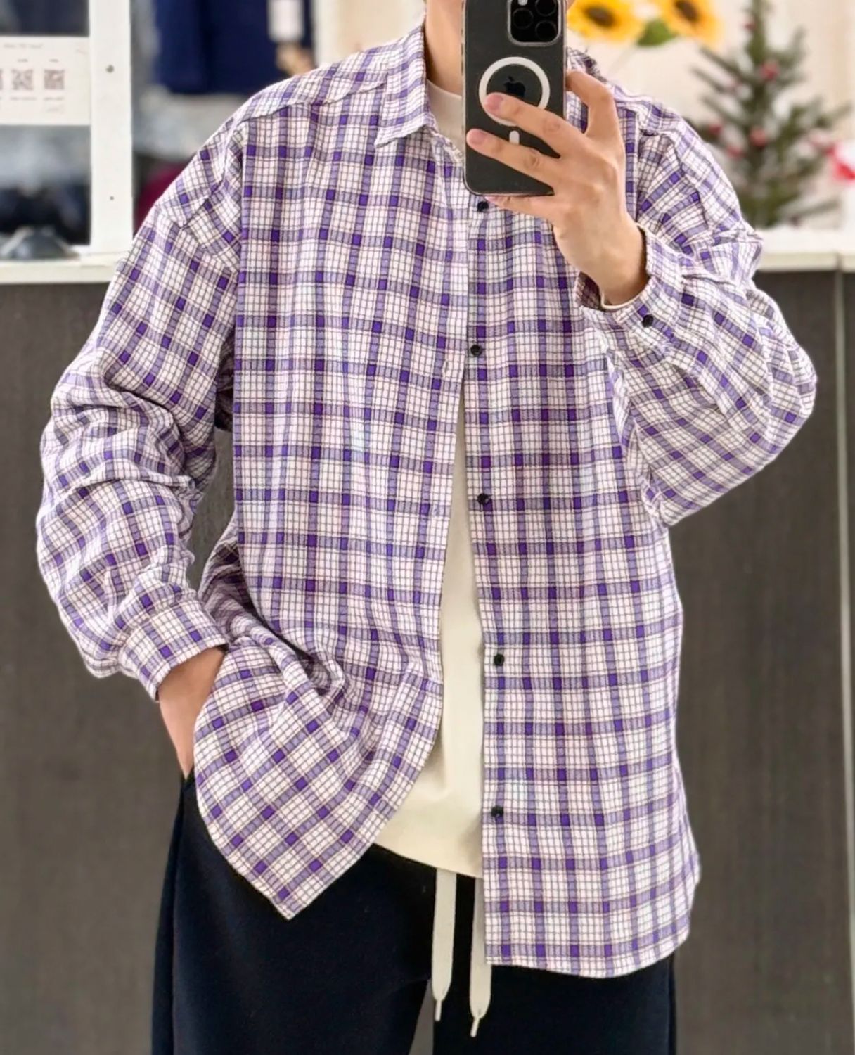 Camicia sartoriale Premium Oversize viola