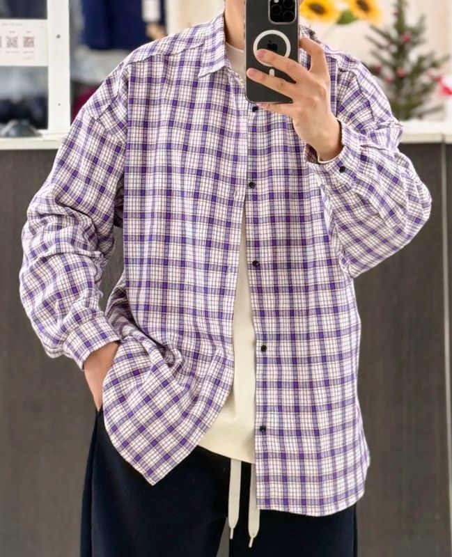 Camicia sartoriale Premium Oversize viola