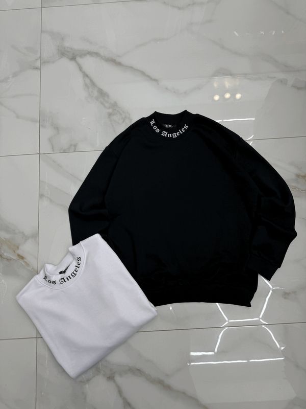 felpa girocollo BAMBINO 'Los Angeles' nera e bianca