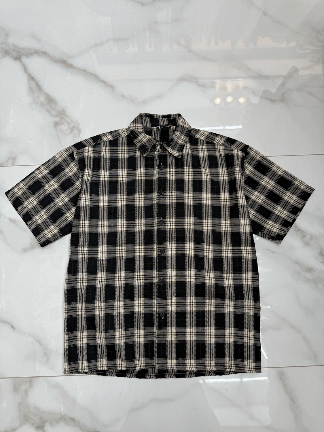 Camicia Oversize mezza manica Premium nera