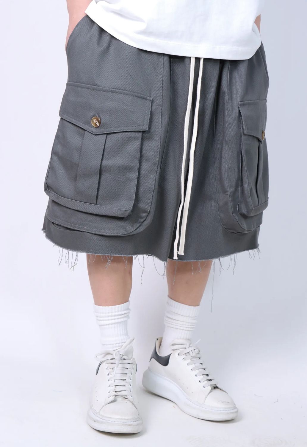 Pantaloncini cargo con tasconi Premium grigio