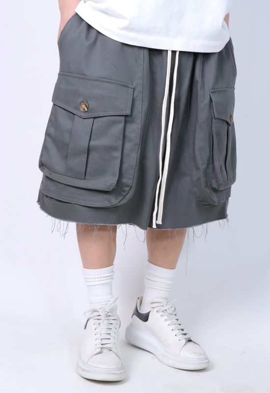 Pantaloncini cargo con tasconi Premium grigio