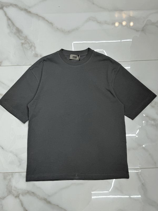 T-shirt slavata super oversize BAMBINO grigio piombo