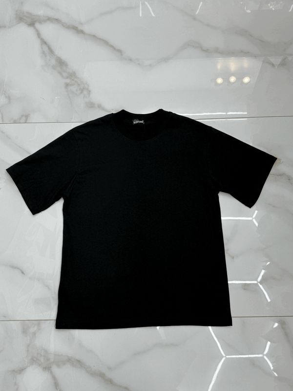 T-shirt tinta unita oversize BAMBINO nera