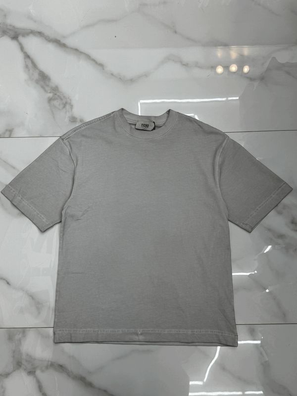 T-shirt slavata super oversize BAMBINO grigio perla