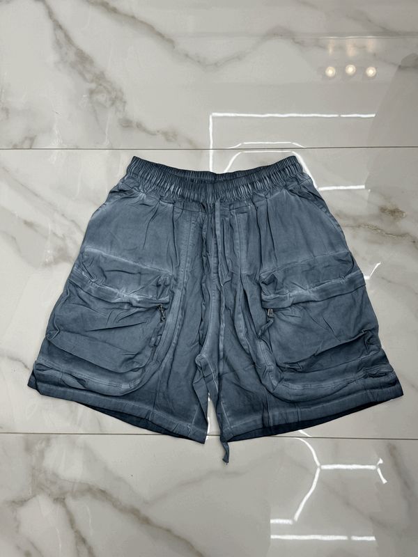 Pantaloncini cargo con tasconi Premium stone wash celeste