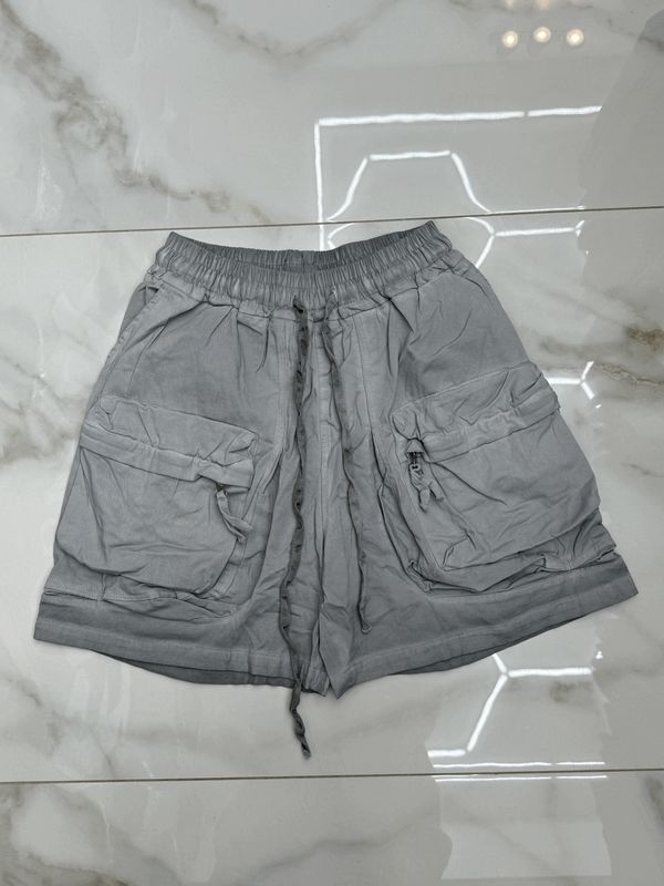 Pantaloncini oversize premium BAMBINO stone wash grigio perla