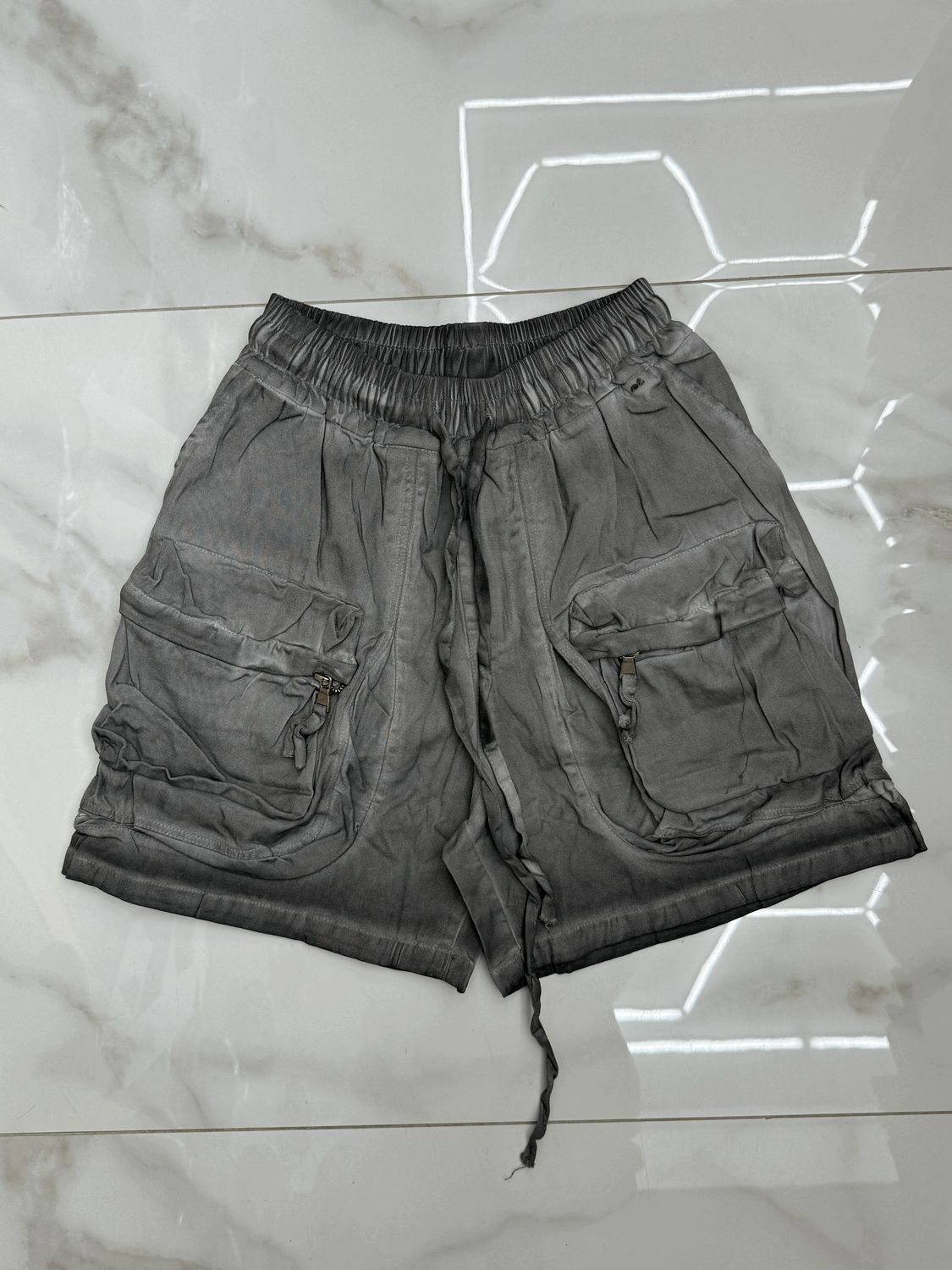 Pantaloncini oversize premium BAMBINO stone wash grigio piombo Pantaloncini oversize premium BAMBINO stone wash grigio piombo