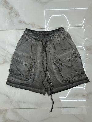 Pantaloncini oversize premium BAMBINO stone wash grigio piombo