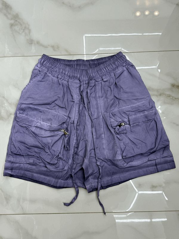 Pantaloncini oversize premium BAMBINO stone wash lilla