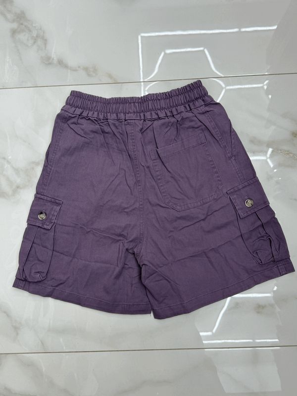 Pantaloncini oversize premium BAMBINO tasconi laterali viola