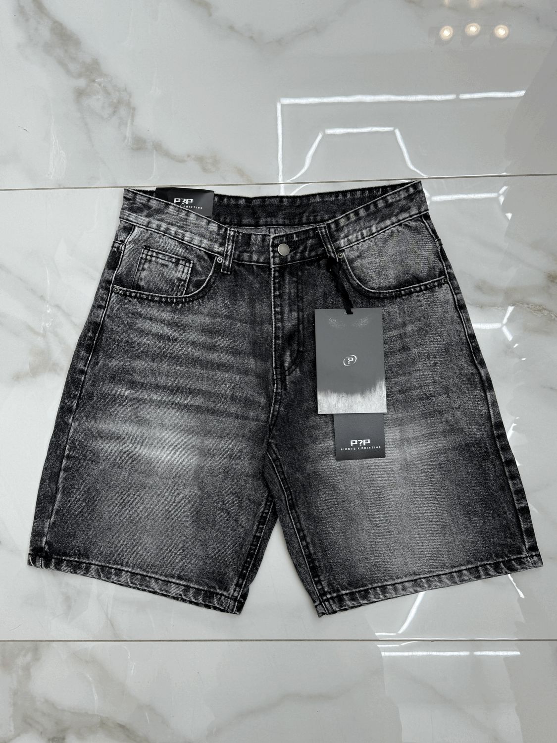 Pantaloncini jeans bermuda baggy Premium nero Pantaloncini jeans bermuda baggy Premium nero