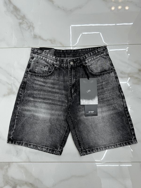 Pantaloncini jeans bermuda baggy Premium nero