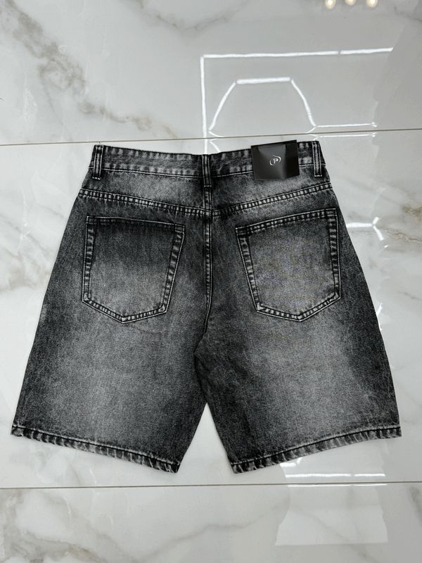 Pantaloncini jeans bermuda baggy Premium nero