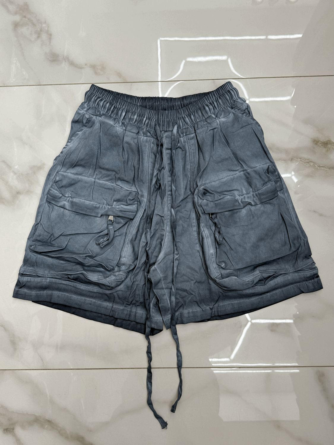 Pantaloncini oversize premium BAMBINO stone wash Celeste