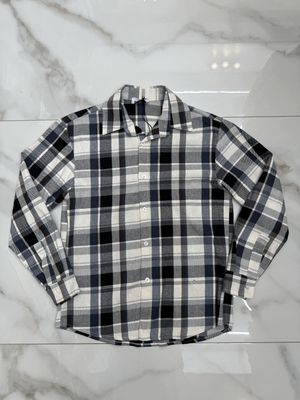 camicia oversize premium BAMBINO fantasia blu grigio