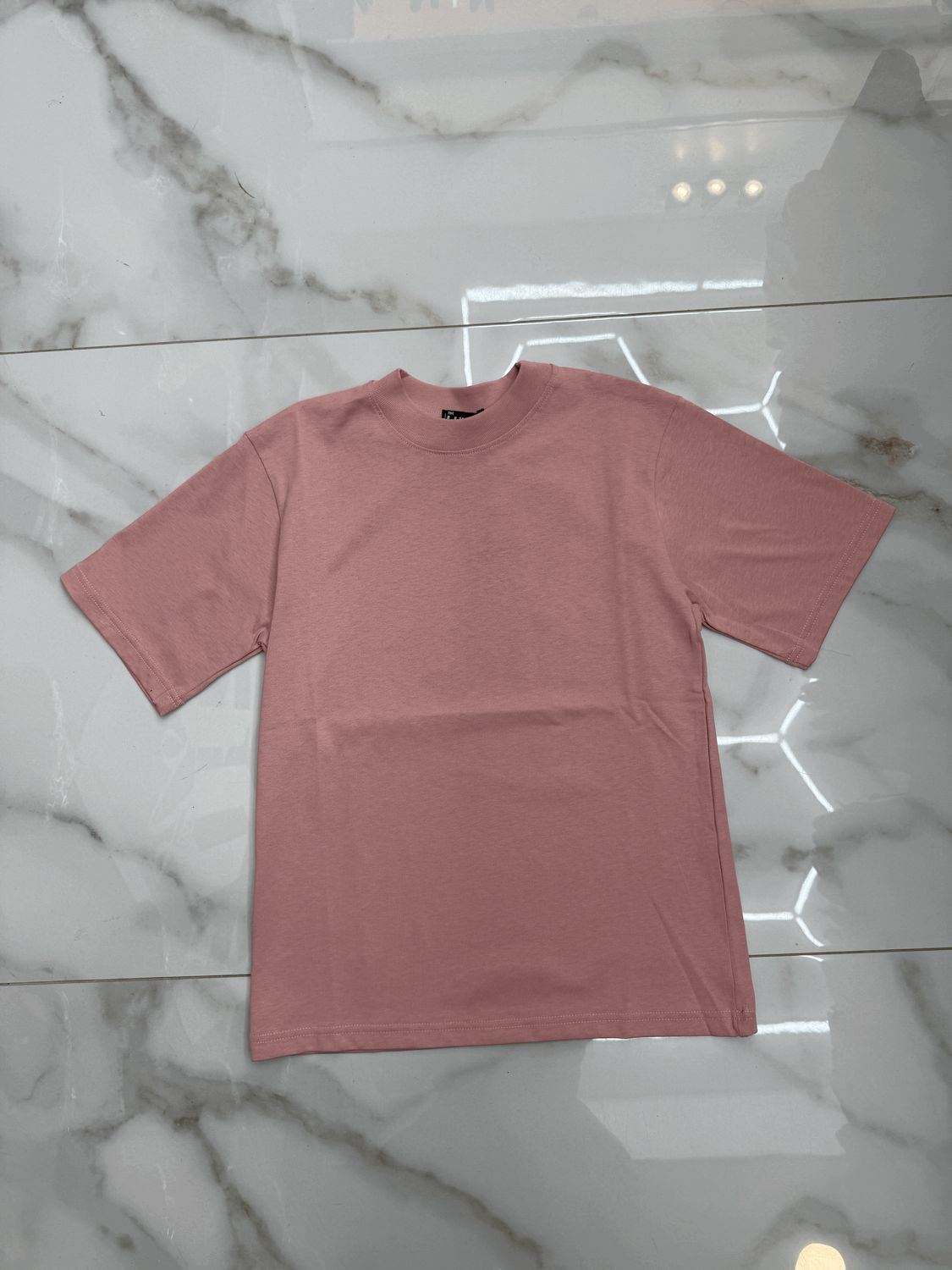 T-shirt tinta unita oversize BAMBINO rosa