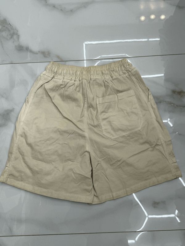 Pantaloncini oversize premium BAMBINO stone wash beige