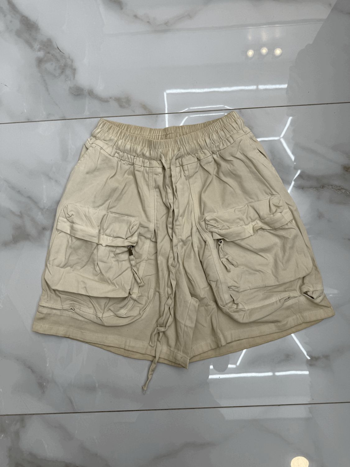 Pantaloncini oversize premium BAMBINO stone wash beige