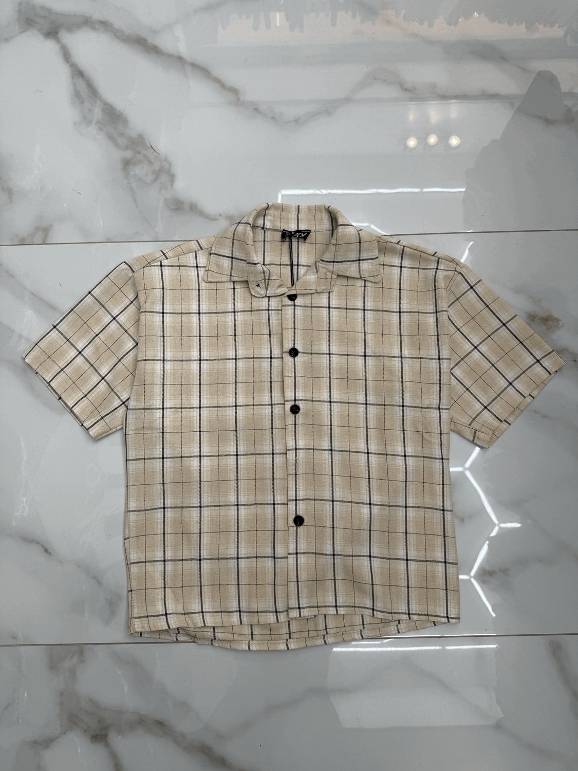 Camicia oversize premium BAMBINO fantasia beige