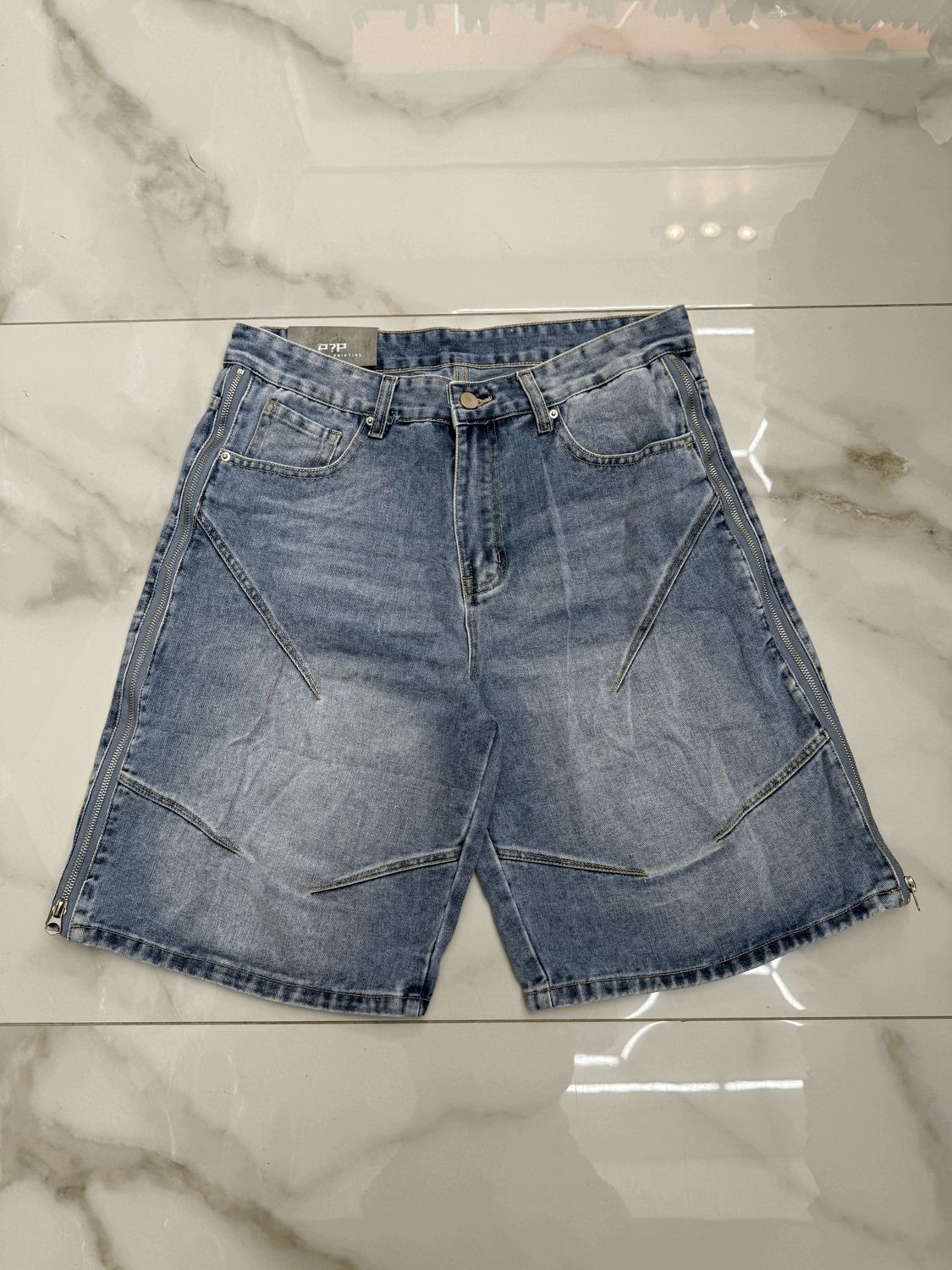 Pantaloncini jeans flared Premium full zip