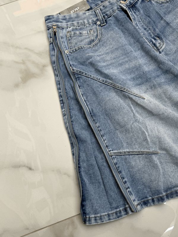 Pantaloncini jeans flared Premium full zip
