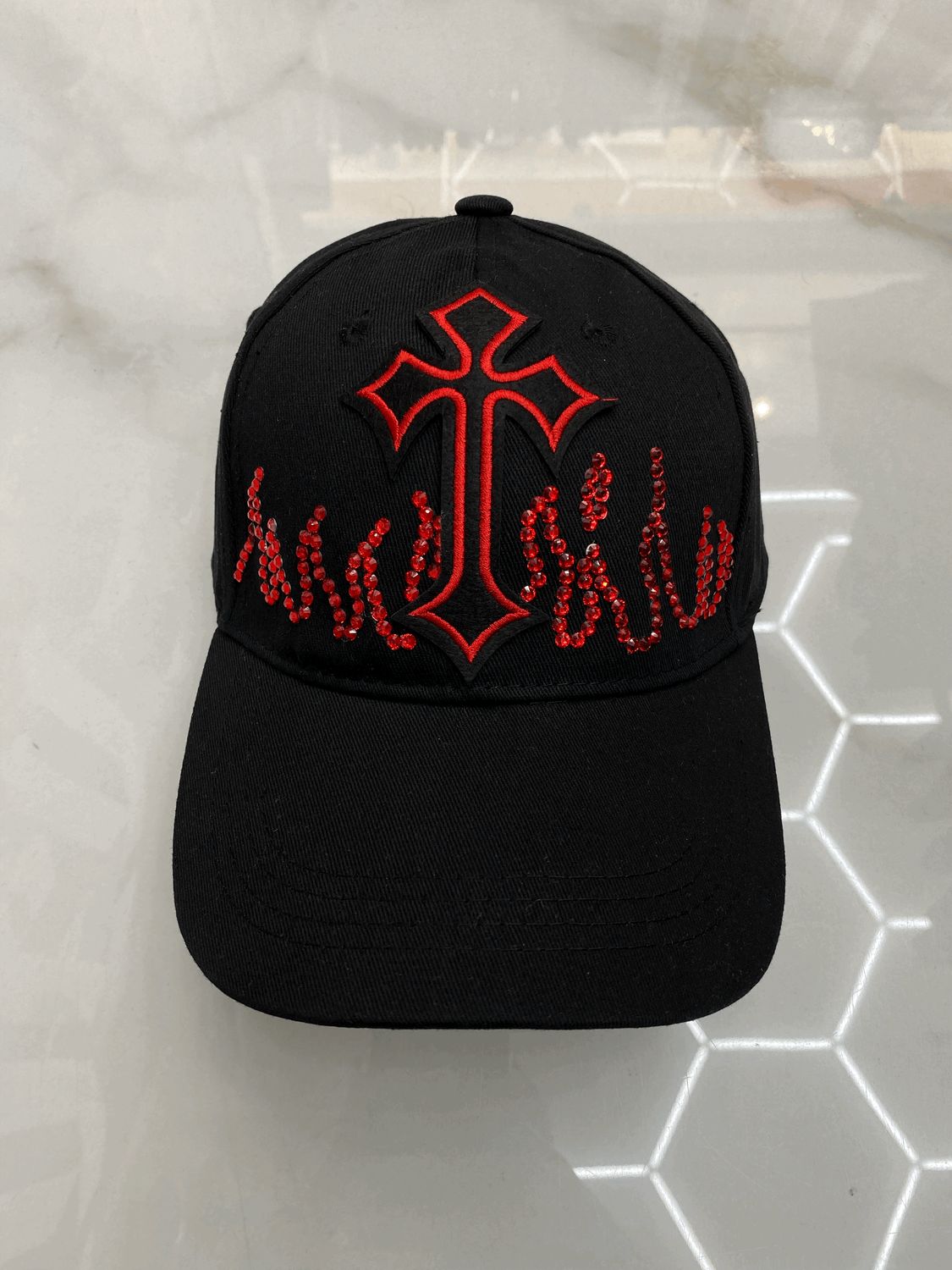 Cappello nero 'FLAME' Custom Cappello nero 'FLAME' Custom