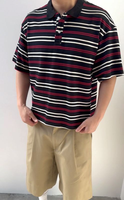 Polo a righe premium miu nera