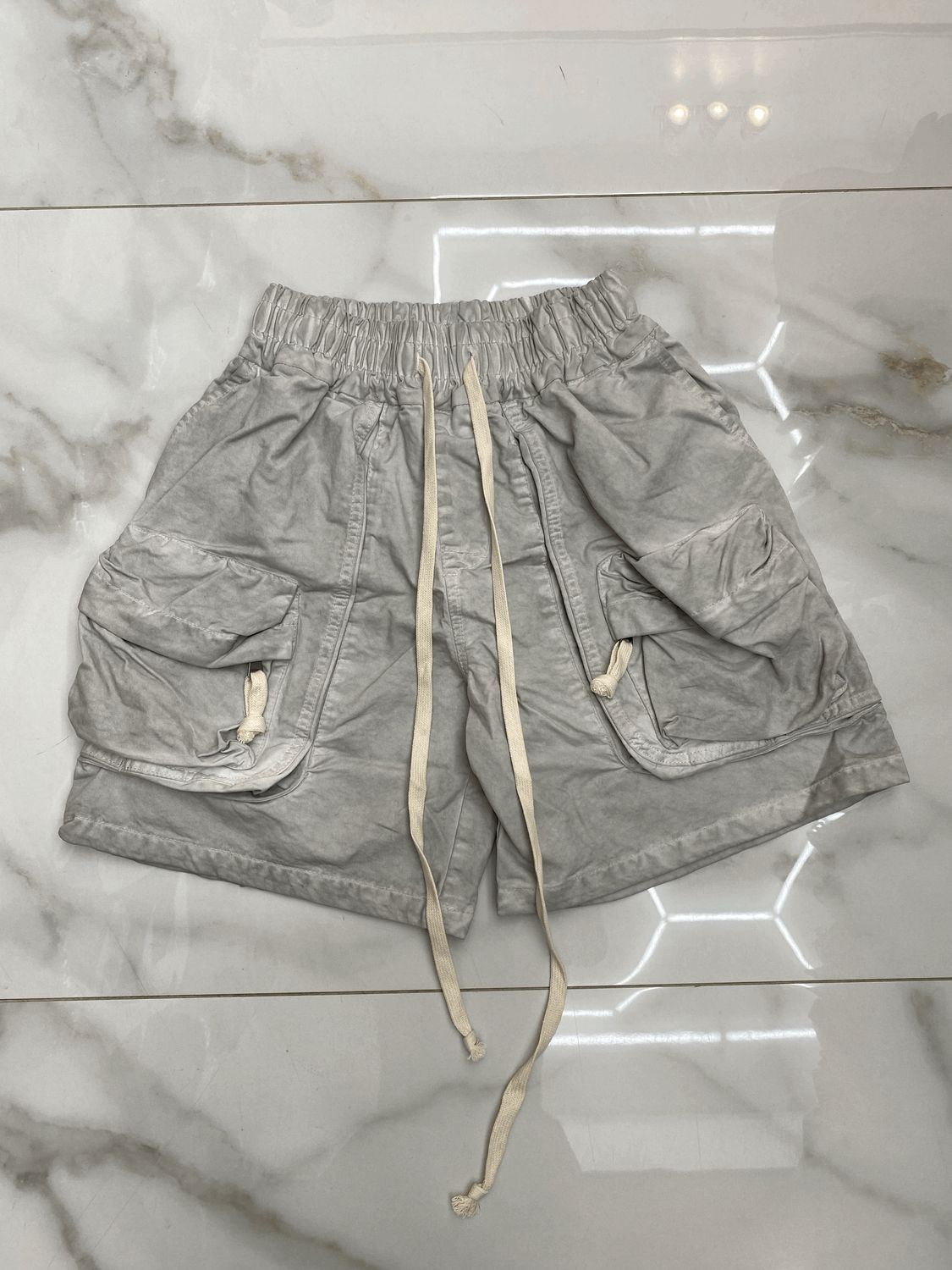 Pantaloncini oversize premium stone wash BAMBINO perla