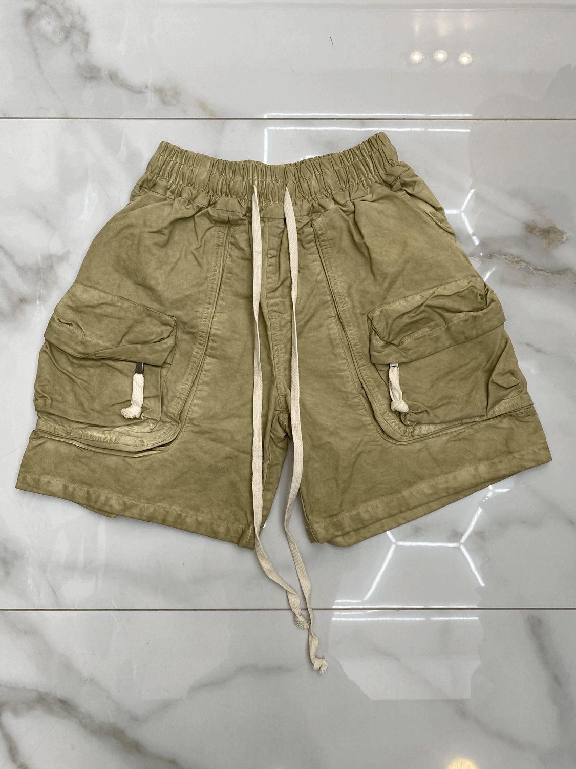 Pantaloncini oversize premium stone wash BAMBINO Beige