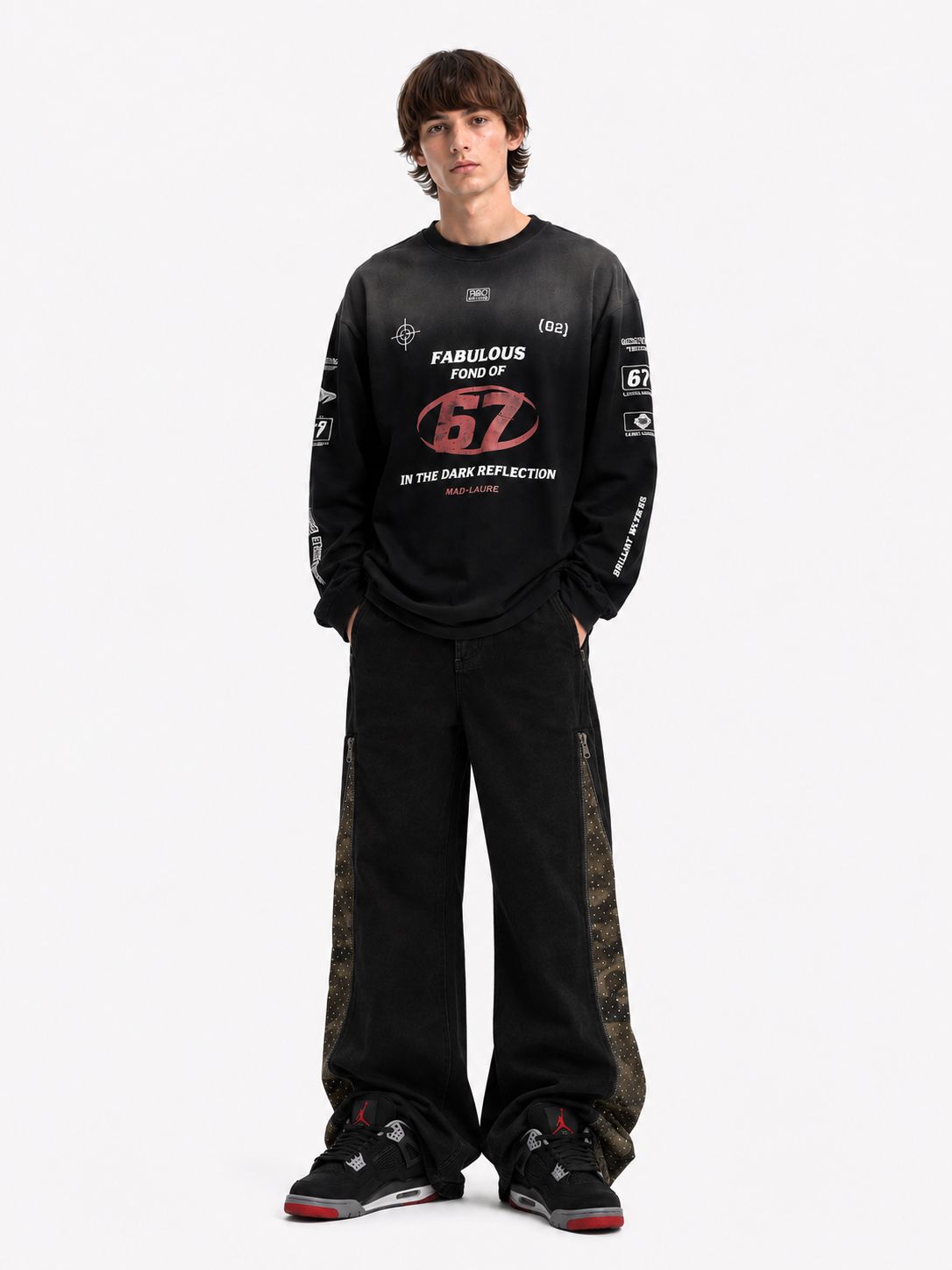 Pantaloni Jeans Flared strass