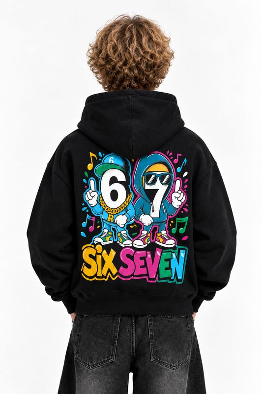Felpa BAMBINO con cappuccio e stampa 'sixseven'